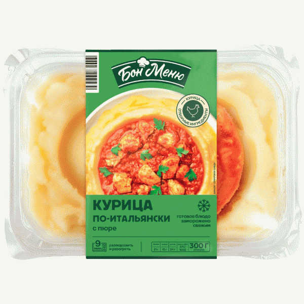 Курица БОН МЕНЮ по-итальянски с картоф. пюре 300г - в магазине «Чижик»