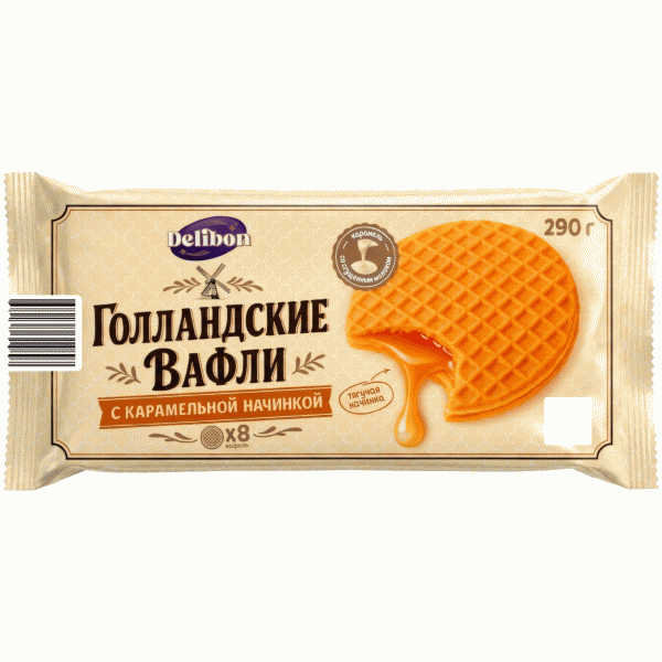 Вафли DELIBON Голландские с карамельной нач. 290г - в магазине «Чижик»