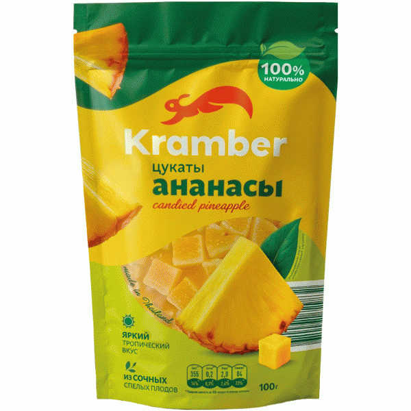 Цукаты KRAMBER ананас 100г - в магазине «Чижик»