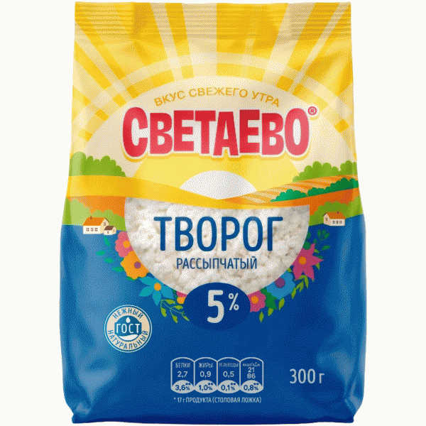 Творог СВЕТАЕВО 5% 300г - в магазине «Чижик»