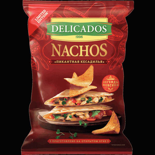 Чипсы Delicados Начос Пикантная кесадилья 140г - в магазине «Чижик»