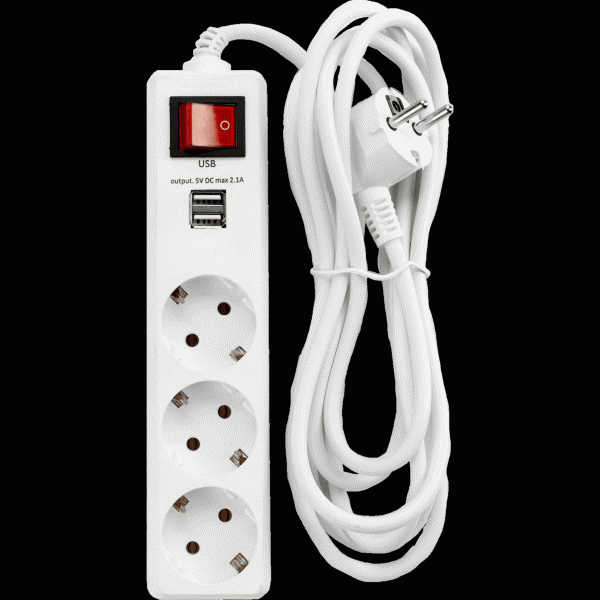 Удлинитель сетевой USB 3м - в магазине «Чижик»