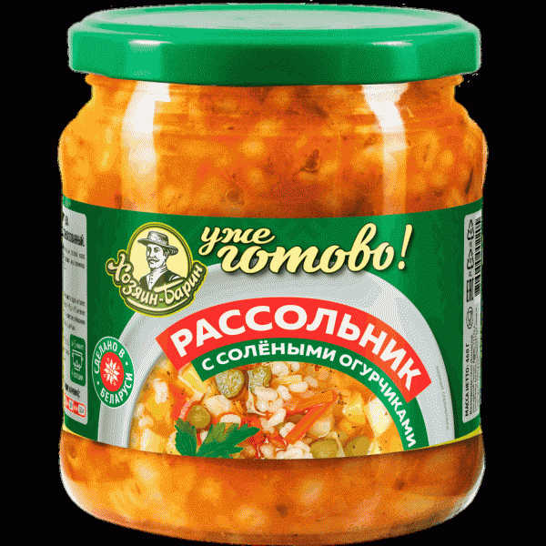 Рассольник Хозяин Барин с солёными огурчиками 460г - в магазине «Чижик»