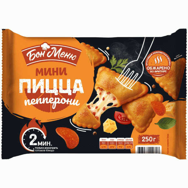 Мини-пицца БОН МЕНЮ Пепперони зам. 250г - в магазине «Чижик»