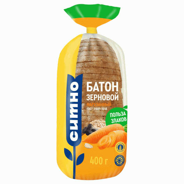 Батон Ситно Зерновой нарезанный 400г - в магазине «Чижик»