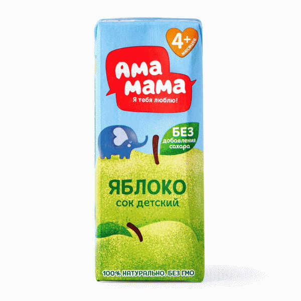 Сок АМА МАМА яблоко 200мл - в магазине «Чижик»