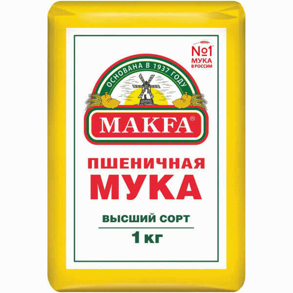 Мука Makfa пшеничная высший сорт 1кг - в магазине «Чижик»