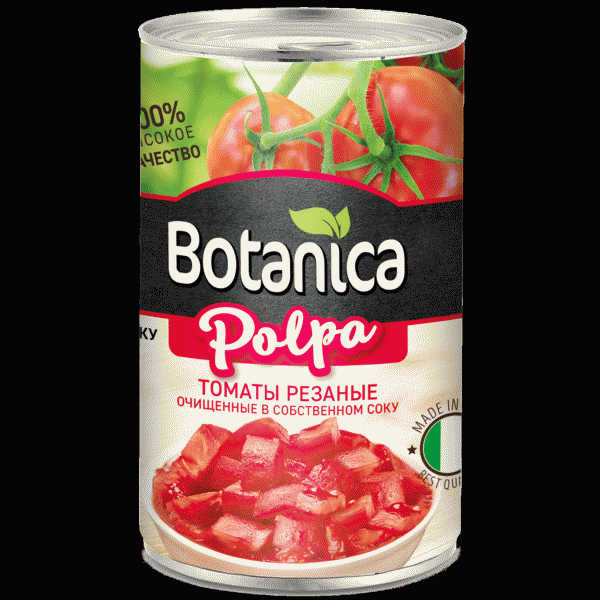 Томаты Botanica резаные в собств. соку 425мл - в магазине «Чижик»