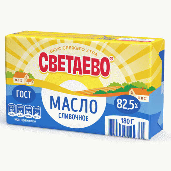 Масло СВЕТАЕВО Традиционное 82.5% 180г - в магазине «Чижик»