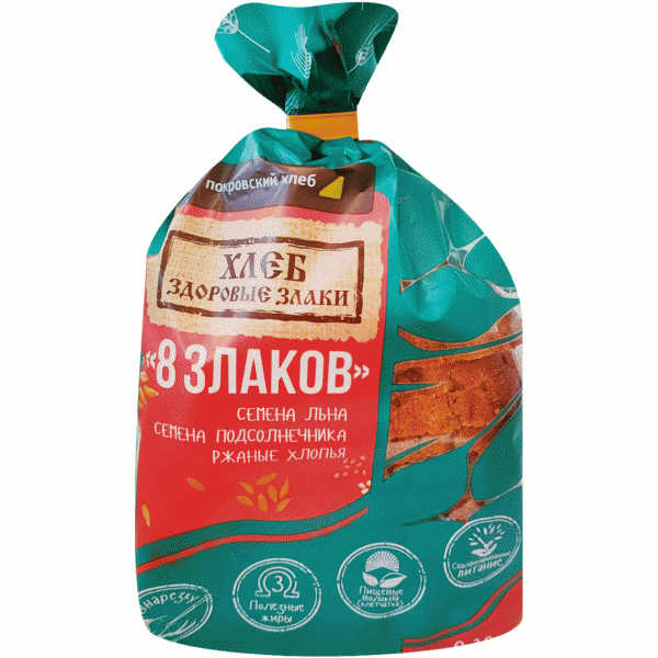 Хлеб 8 злаков Покровский хлеб 300г - в магазине «Чижик»