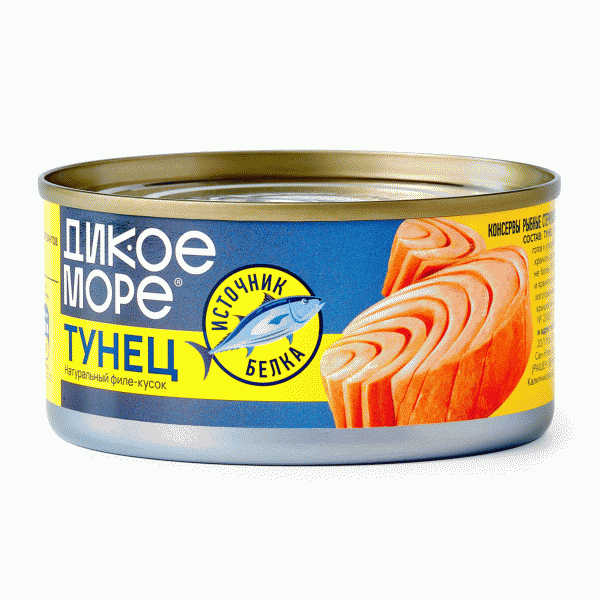 Тунец ДИКОЕ МОРЕ филе-кусок 185г - в магазине «Чижик»