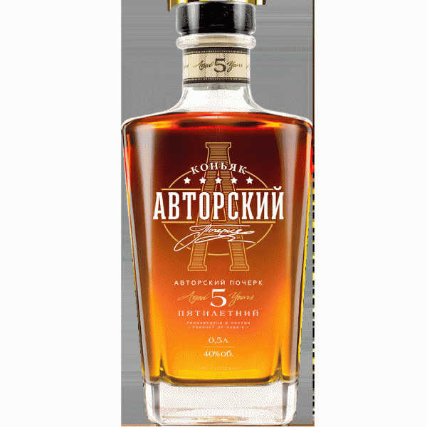 Коньяк АВТОРСКИЙ почерк пятилетний 40% 0.5л - в магазине «Чижик»