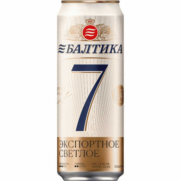 Пиво Балтика №7 экспортное светлое 5.4% 0.45л - в магазине «Чижик»