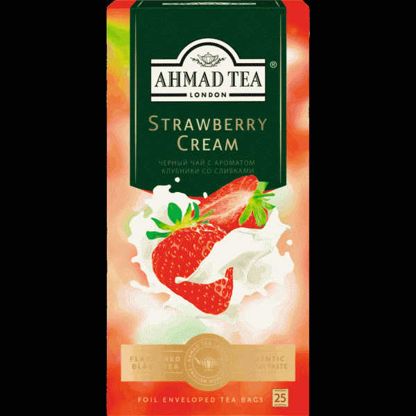 Чай Ahmad Tea Strawberry Cream 25х1.5г - в магазине «Чижик»