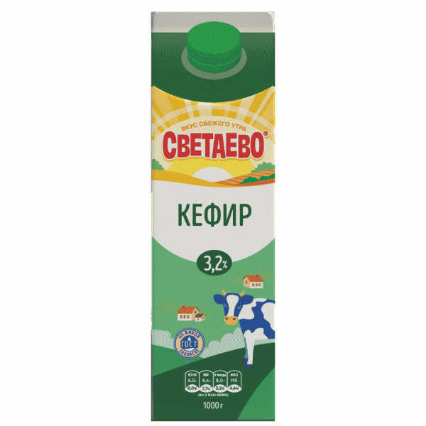 Кефир СВЕТАЕВО 3,2% 1л - в магазине «Чижик»