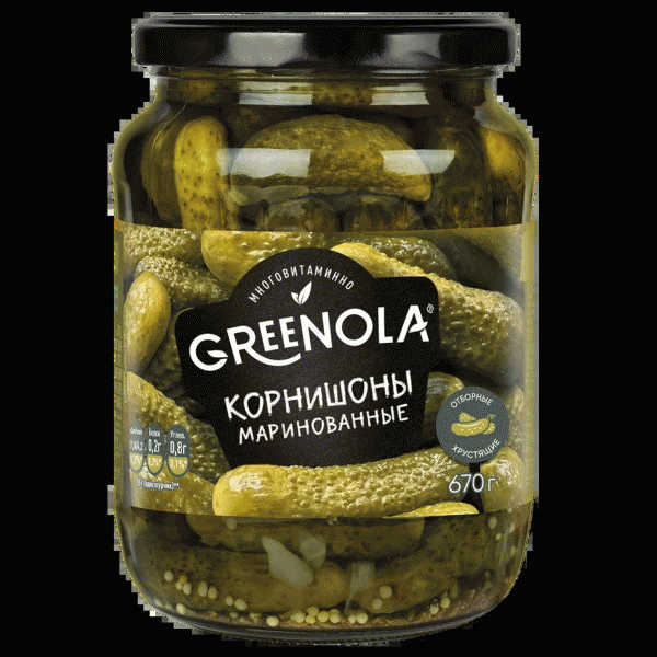 Корнишоны GREENOLA маринованные 670г - в магазине «Чижик»