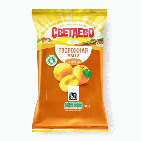Масса СВЕТАЕВО творожная с курагой 20% 180г - в магазине «Чижик»