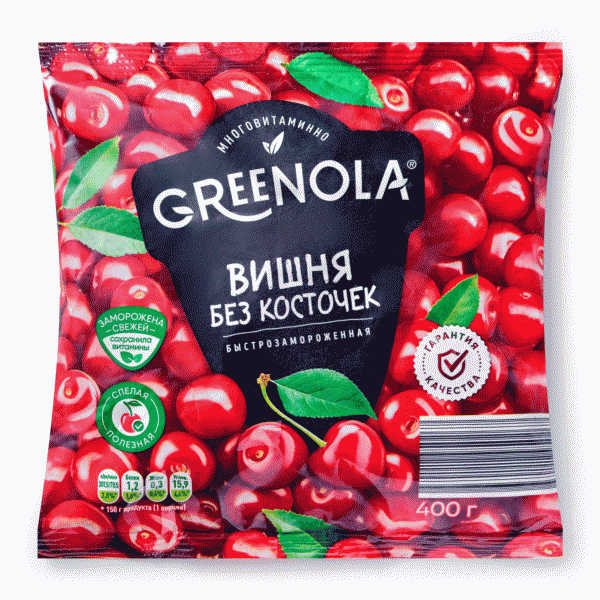 Вишня GREENOLA без косточек зам. 400г - в магазине «Чижик»