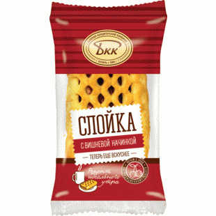 Слойка БКК с вишнёвой начинкой 80г - в магазине «Чижик»