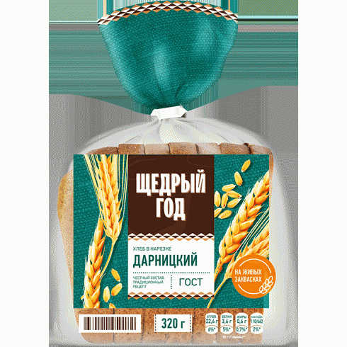 Хлеб ЩЕДРЫЙ ГОД Дарницкий нар.320г - в магазине «Чижик»