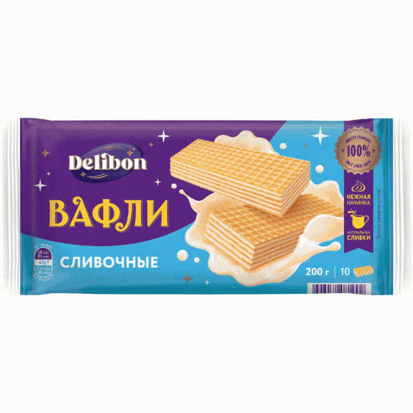 Вафли DELIBON Сливочные Традиционные 10х20г - в магазине «Чижик»