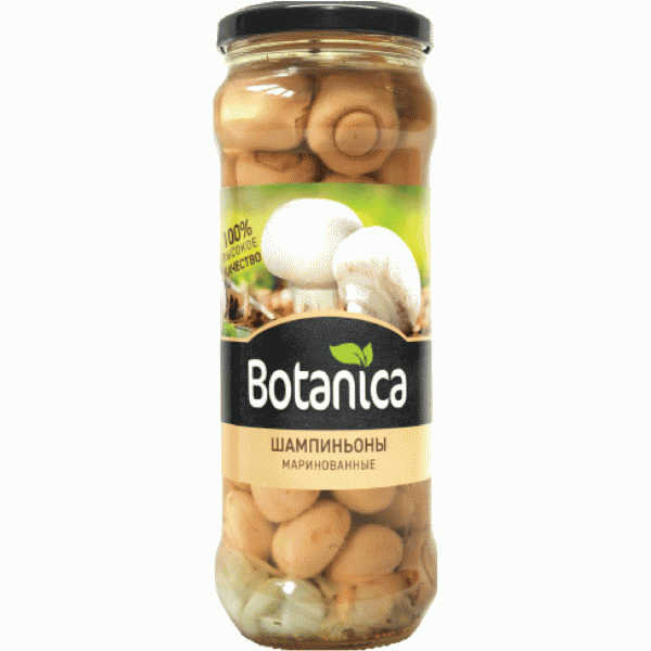 Грибы Botanica Шампиньоны маринованные 370мл - в магазине «Чижик»