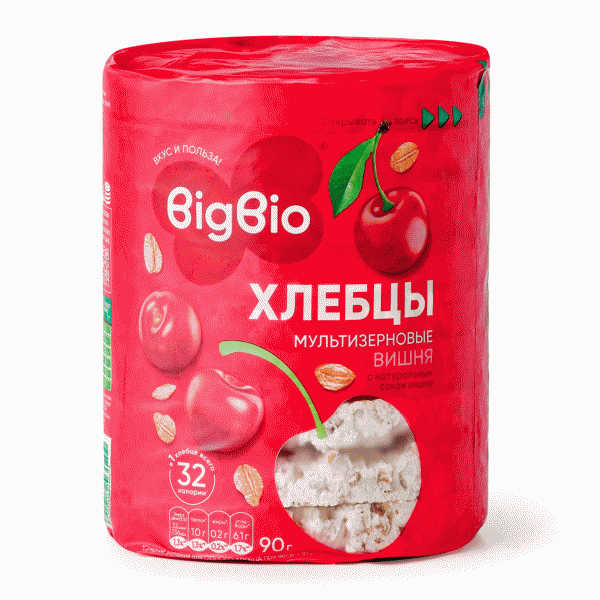 Хлебцы BIGBIO Вишня мультизерновые 90г - в магазине «Чижик»