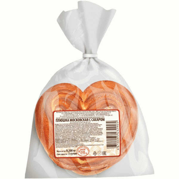Плюшка Ваш Хлеб Московская с сахаром 200г - в магазине «Чижик»