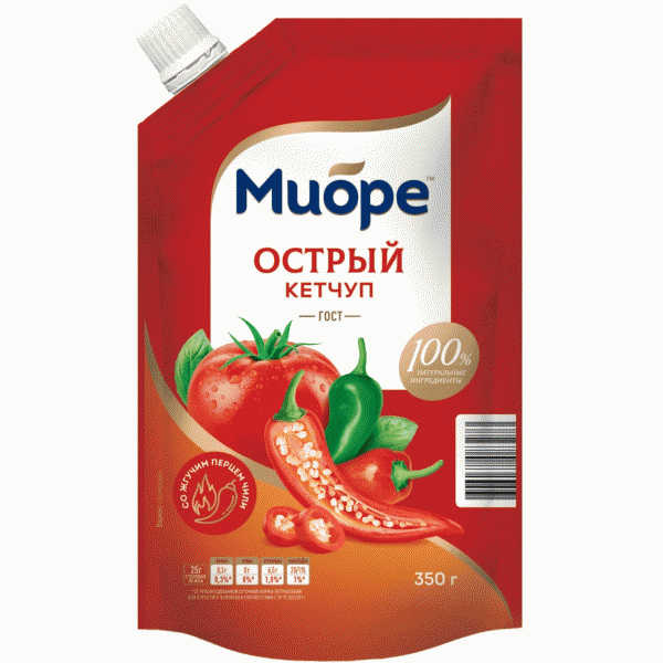 Кетчуп МИОРЕ Острый 350г - в магазине «Чижик»