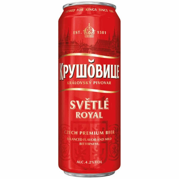 Пиво Krusovice Svetle Royal светлое 4.2% 430мл - в магазине «Чижик»