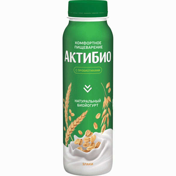 Биойогурт АктиБио обогащ. бифидобак. со злаками 1.6% 260г - в магазине «Чижик»