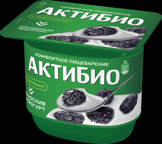 Биойогурт Актибио с черносливом обог. 2.9% 130г - в магазине «Чижик»