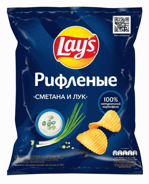 Чипсы Lays со вкусом сметаны и лука 170г - в магазине «Чижик»