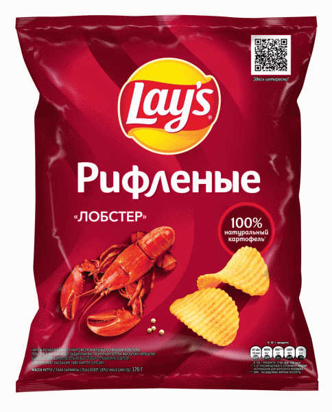 Чипсы Lays рифленые со вкусом лобстера 170г - в магазине «Чижик»