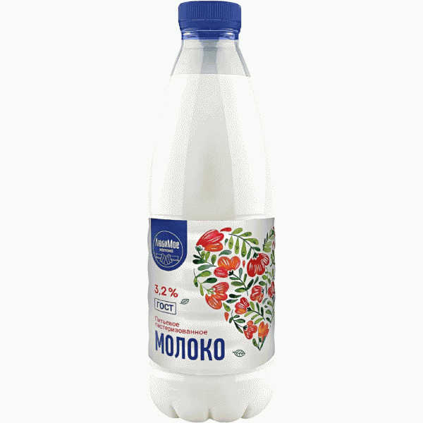 Молоко Любимое Молоко 3.2% БЗМЖ 900мл - в магазине «Чижик»