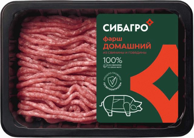 Фарш Сибагро Домашний охл. 400г - в магазине «Чижик»