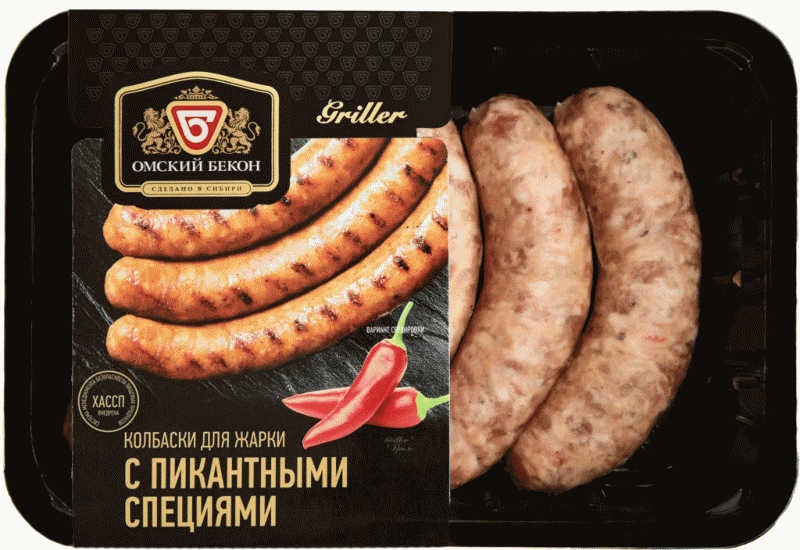 Колбаски Омский Бекон с для жарки кат. В охл. 400г - в магазине «Чижик»