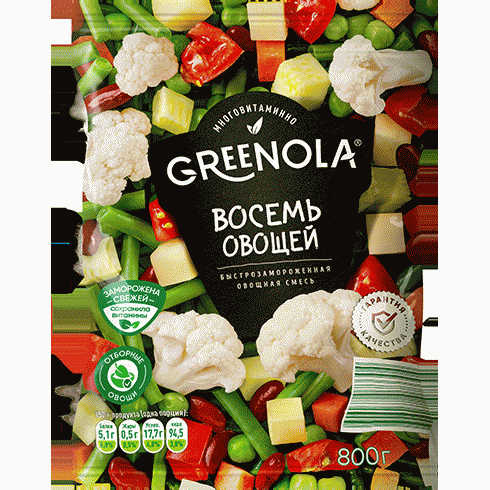 Смесь GREENOLA Восемь овощей зам. 800г - в магазине «Чижик»