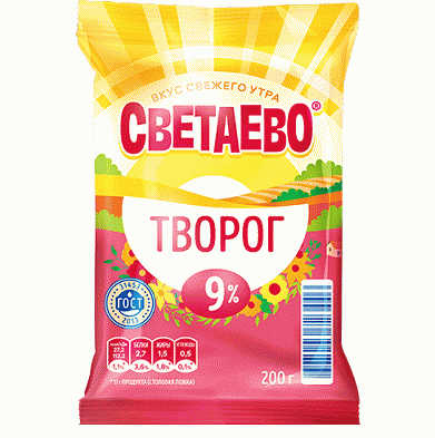 Творог СВЕТАЕВО 9% 200г - в магазине «Чижик»