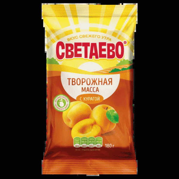 Масса СВЕТАЕВО творожная с курагой 20% 180г - в магазине «Чижик»