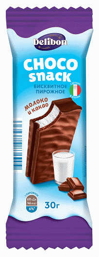 Пирожное DELIBON бисквитное с цел/молоком глазир. 30г - в магазине «Чижик»