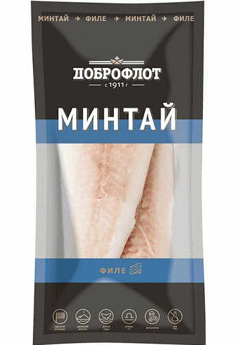 Минтай Доброфлот филе без кожи зам. 400г - в магазине «Чижик»