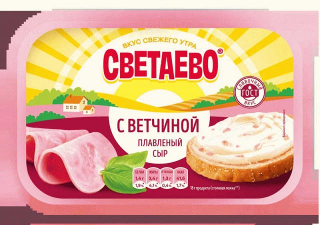 Сыр СВЕТАЕВО плавленый с ветчиной 50% 400г - в магазине «Чижик»