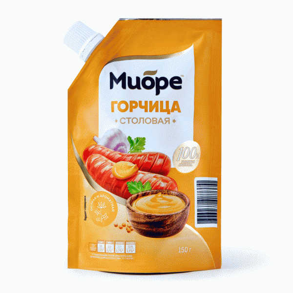 Горчица МИОРЕ столовая острая 150г - в магазине «Чижик»