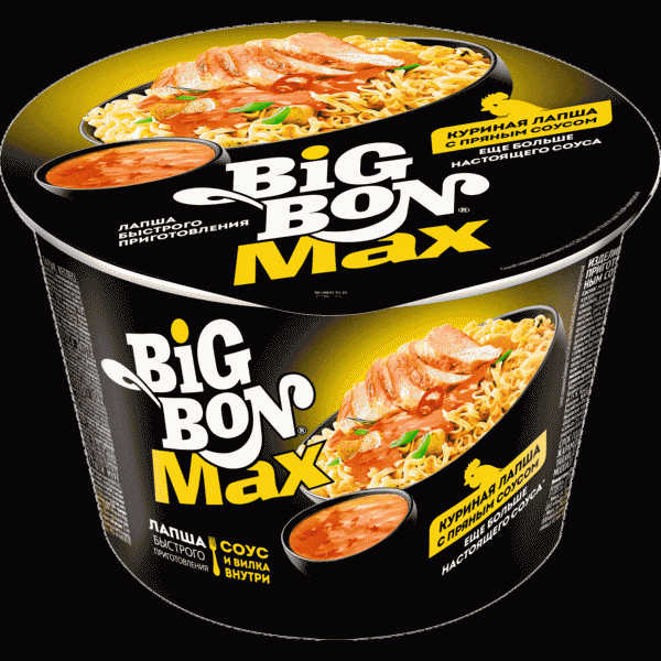 Лапша Big Bon Max с курицей и прян. соусом 95г - в магазине «Чижик»