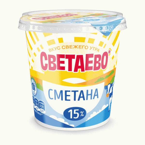 Сметана СВЕТАЕВО 15% 300г - в магазине «Чижик»