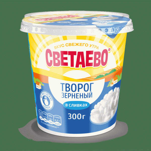 Творог СВЕТАЕВО зерненый в сливках 5% 300г - в магазине «Чижик»