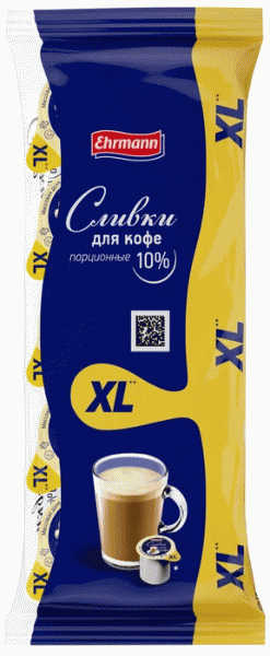 Сливки Ehrmann порционные для кофе 10% 10шт*17г - в магазине «Чижик»