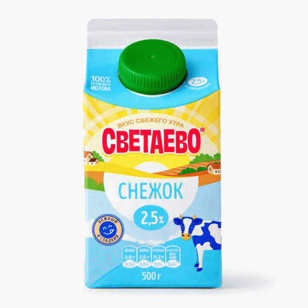 Снежок СВЕТАЕВО кисломолочный 2,5% 500г - в магазине «Чижик»