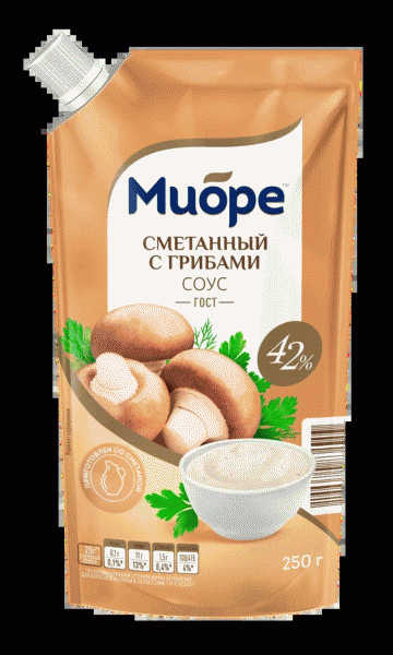 Соус МИОРЕ Сметанный с грибами на основе раст/масел 42% 250г - в магазине «Чижик»